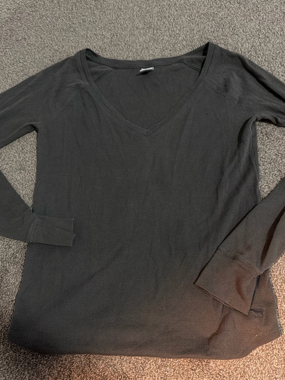 PINK Victoria's Secret grey V-Neck Long Sleeve Top
